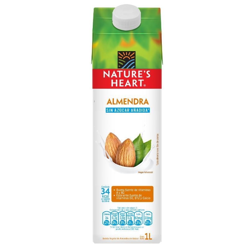 Bebida Vegetal Sin Azúcar Almendras 1 L Nature's Heart