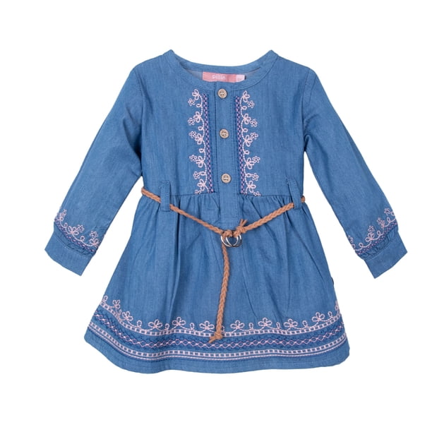 Vestido Bebé Niña Con Cinturon Denim