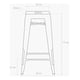 thumbnail image 4 of Taburete Piso Alto 77 cm Estilo Industrial Metal Plateado Apilable, 4 of 4