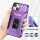 thumbnail image 5 of Funda Armada para iPhone 14 con Tapa Deslizante y Soporte Magnético Giratorio Morado, 5 of 5