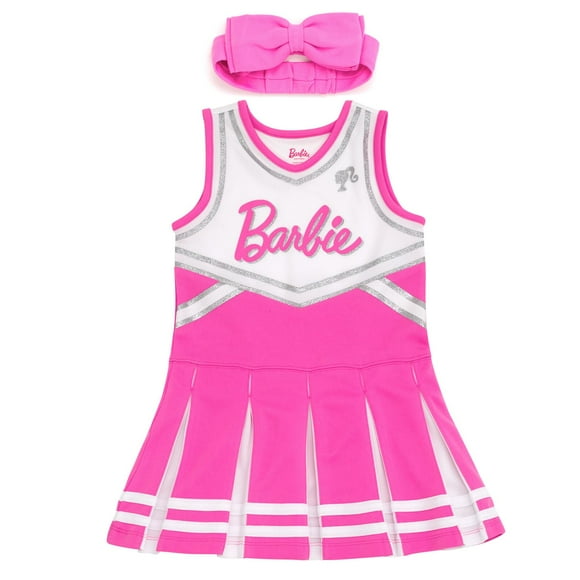 Conjunto de atuendo de Barbie, vestido de animadora para niñas grandes, rosa/blanco, 10-12