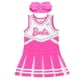 thumbnail image 1 of Conjunto de atuendo de Barbie para niñas pequeñas, vestido de animadora, rosa/blanco, 7-8, 1 of 3
