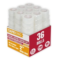 Tape King - Cinta Adhesiva King Clear De 60 M/Rollo, 36 Rollos, 2,7 Mil