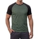 thumbnail image 5 of INSPIRE CHIC Camiseta de Hombre Raglán de Manga Corta Cuello Redondo Casual Camisetas de Béisbol 3XL Verde Oliva, 5 of 6