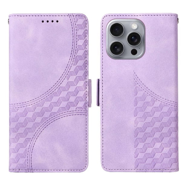 Carcasa FOXDOCK iPhone 16 Pro de cuero PU, diseño acolchado clásico, protección contra caídas y rayones
