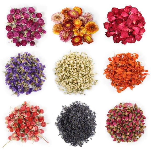 Kit de flores secas SACATR para hacer jabón, hacer velas, baño