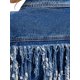 thumbnail image 5 of Chaqueta de Mezclilla con Flecos para Mujer INSPIRE CHIC, Atuendos de Concierto Country, Chaquetas de Mezclilla con Borlas Vaquera Occidental L Azul, 5 of 6