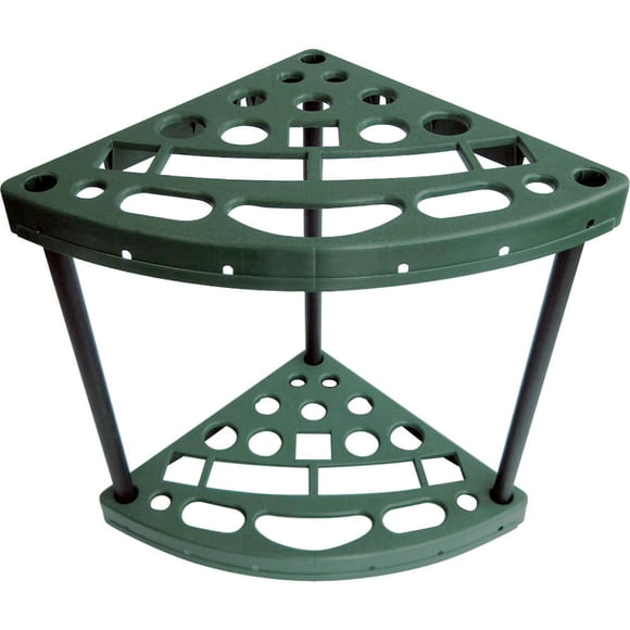 Organizador de herramientas de jardín para esquina, rack de almacenamiento para 18 herramientas