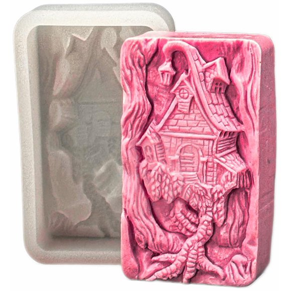 Molde de silicona para jabón ARTCRAFTMOLDS 98x55x34 mm Casa de bruja