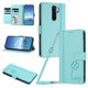 thumbnail image 1 of Funda Cartera Trébol para Xiaomi Redmi Note 8 Pro 4G con Ranuras Tarjetas y Carga Inalámbrica Verde menta, 1 of 6