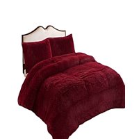 Genérico - Cobertor De Invierno Peludo 2 Plazas 230X250Cm Burdeo