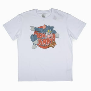 Polera Manga Corta Hombre Tom Blanco Tom Y Jerry