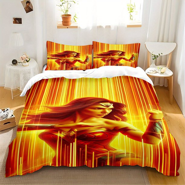 3pcs Bedding setbedding cushion cover Wonder Woman Bedding soft polyester