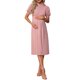thumbnail image 1 of INSPIRE CHIC Vestidos de Trabajo para Mujeres Embarazadas Cuello Simulado Botón Plisado Frontal Oficina Línea A Vestido de Negocios XL Rosa, 1 of 6