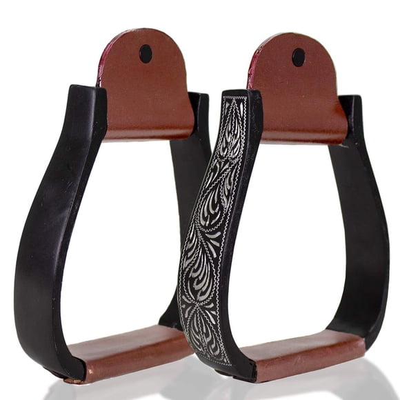 Estribos Tahoe Tack Adultos Negro Grabado