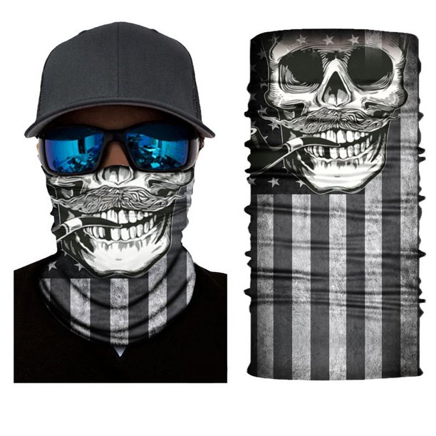 Halloween Skull Face Mask - Windproof, Anti-UV, and Multifunctional Headscarf for Hiking and Fishing