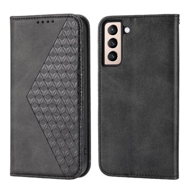 Funda Flip FOXDOCK para Samsung Galaxy S22 , Estilo Billetera con Diseño Rombo, Correa de Mano y Soporte, Uso Diario
