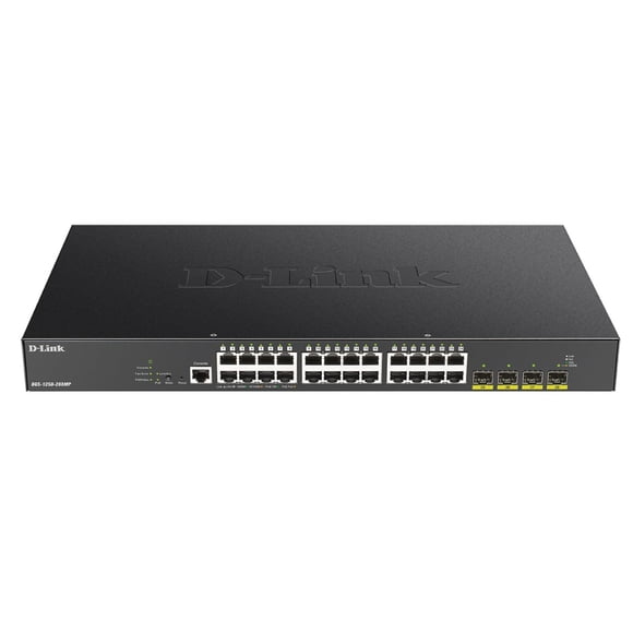 Switch D-Link DGS-1250-28XMP de 28 puertos PoE+ 370W para montaje en rack