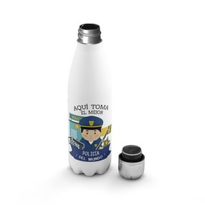 Creango - Botella Agua Termica Aqui Toma El Mejor Policia De Acero Inoxidable