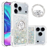 Foxdock Funda Glitter Líquida Para Iphone 17 Pro Con Anillo Brillante, Tpu Antichoques Y Esquinas Reforzadas, Soporte