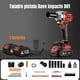 thumbnail image 2 of Kit Llave De Impacto Inalámbrica Taladro Pistola 2 Baterías, 2 of 8