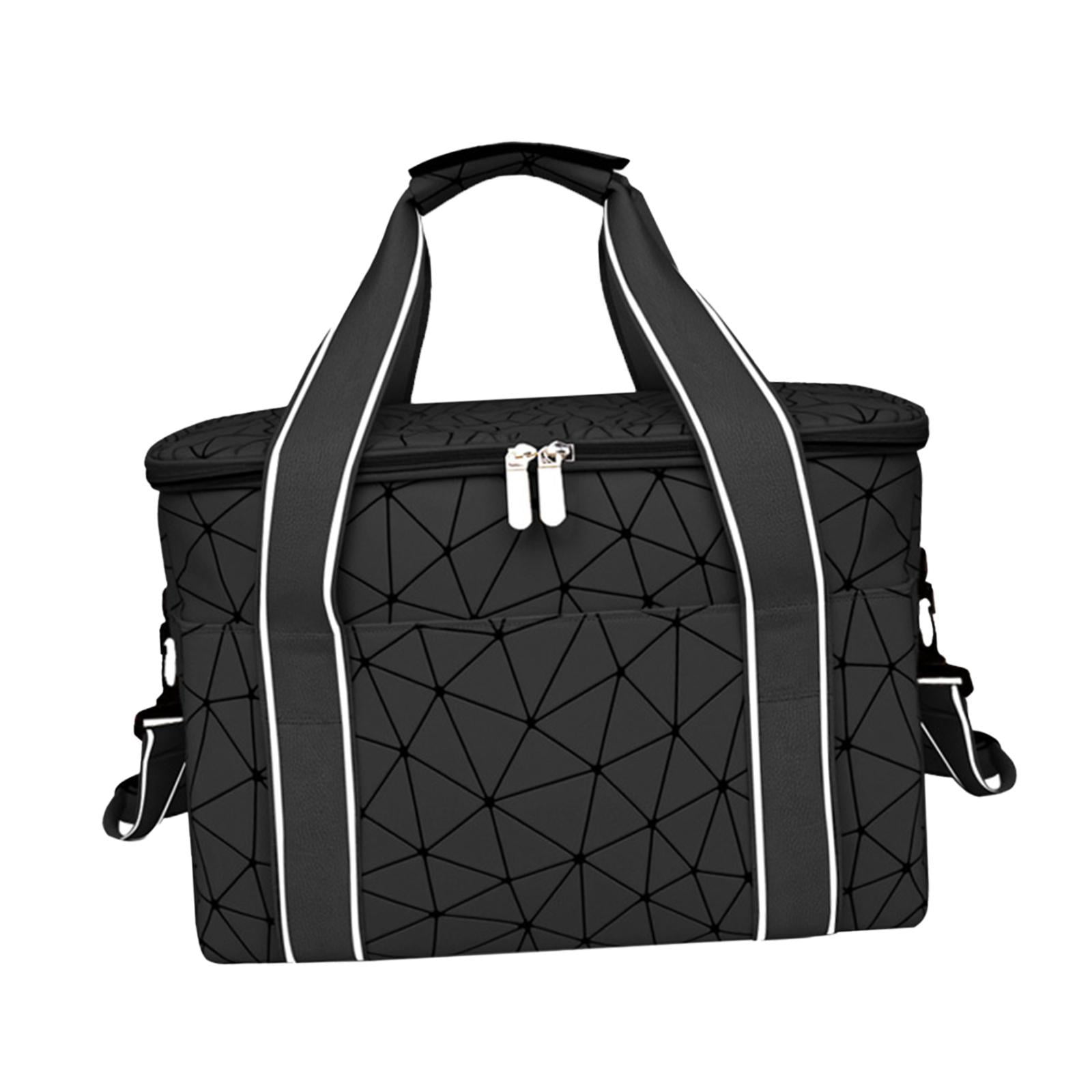 Gazechimp - Bolsa Térmica Para Almuerzo, Contenedor De Alimentos, Lonchera Grande Para El Trabajo, Negocios, Camping, Color Negro