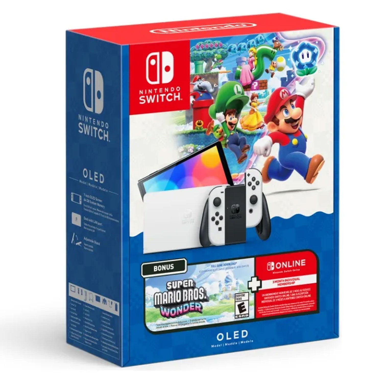 Consola Nintendo Switch Oled + Super Mario Bros. Wonder + 3 Meses Nintendo Switch Online