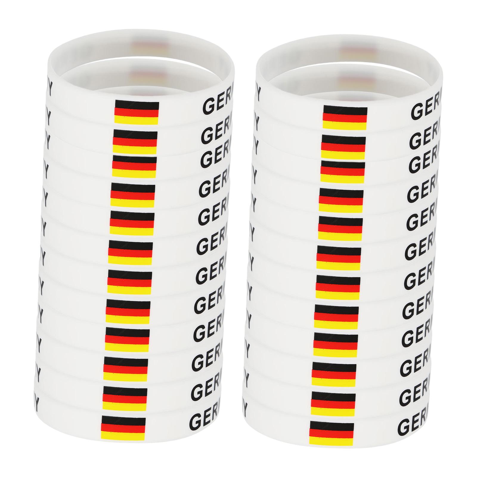 Ioensy - 24X Pulseras Con Bandera Pulseras Patrióticas Para Eventos Deportivos Patrióticos Favor De Fiesta Alemania