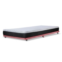 Latam Home - Base Cama Nido 1 Plaza 190 Cm + Colchon Zen Pro Tela Palo Rosa