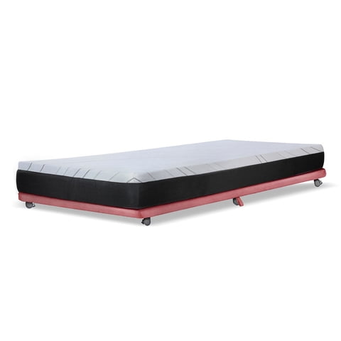 Latam Home - Base Cama Nido 1 Plaza 190 Cm + Colchon Zen Pro Tela Palo Rosa