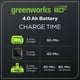 thumbnail image 3 of Batería Greenworks de 60 V y 4,0 Ah, compatible con alta corriente (HC), 3 of 7