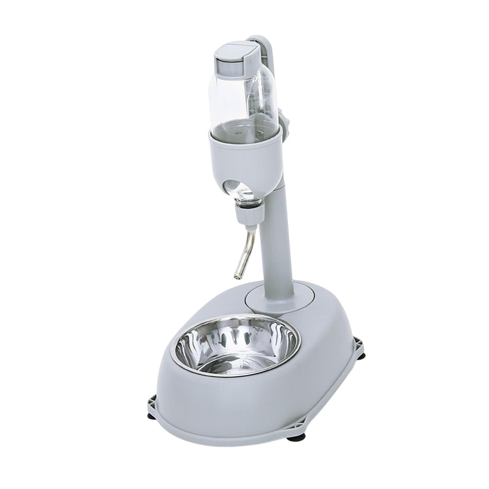 Magideal - Comedero Portátil Para Mascotas Waterer Food Bowls Estación De Alimentación Para Mascotas Botella De Agua De 500 Ml Fondo Antideslizante Tazón Para Gris
