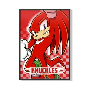 Creango - Cuadro Poster Enmarcado Sonic Knuckles Decorativo