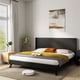 thumbnail image 1 of Wood Headboard Queen Size, 64.4" Wide Wooden Queen Headboard Only, Modern Farmhouse Headboards, Wall Mounted Fluted Panel, Wingback Boho Headboards, Black Oak, 1 of 3