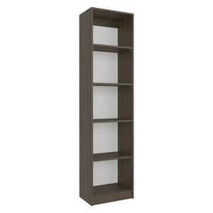 Fmfurniture - Biblioteca Estante 4 Repisas Café Oscuro Y Blanco