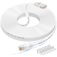 Cable Ethernet Folishine Cat6, 30 M/100 Pies, Blanco Plano