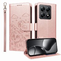 Funda Billetera Foxdock Compatible Con Xiaomi 14T Pro, Diseño Perrito Tierno, Ranuras Para Tarjetas Y Soporte Plegable