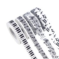 Magideal - 4 Piezas - Cinta Blanca Con Notas Musicales, Cinta Para Envolver, 5 Yardas Cada Una, Accesorios Para Manualidades Para Fiestas, Navidad, Bodas, Costur