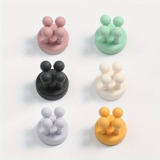 1/6pcs Silicone Toothbrush Holder, Wall Mounted Razor Hooks, Adhesive Towel Key Plug Cable Hangers, Multi-Function Storage Hook, For Bathroom Home Office