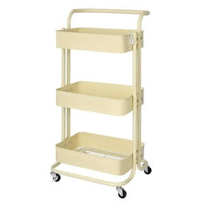 Prochef - Carro Organizador Multiuso 3 Niveles 100% Acero Crema