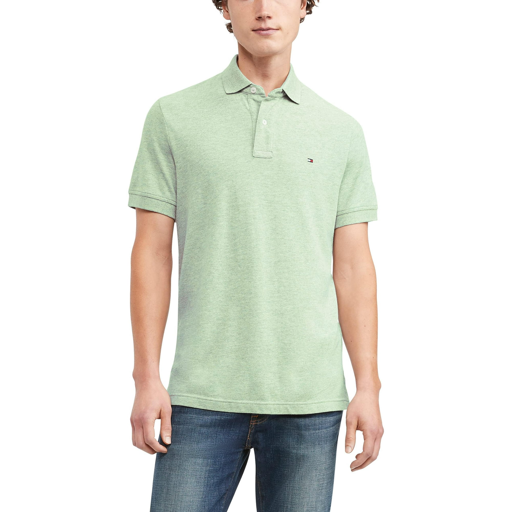 Polo Tommy Hilfiger B7886 Soft Green Htr Para Hombre