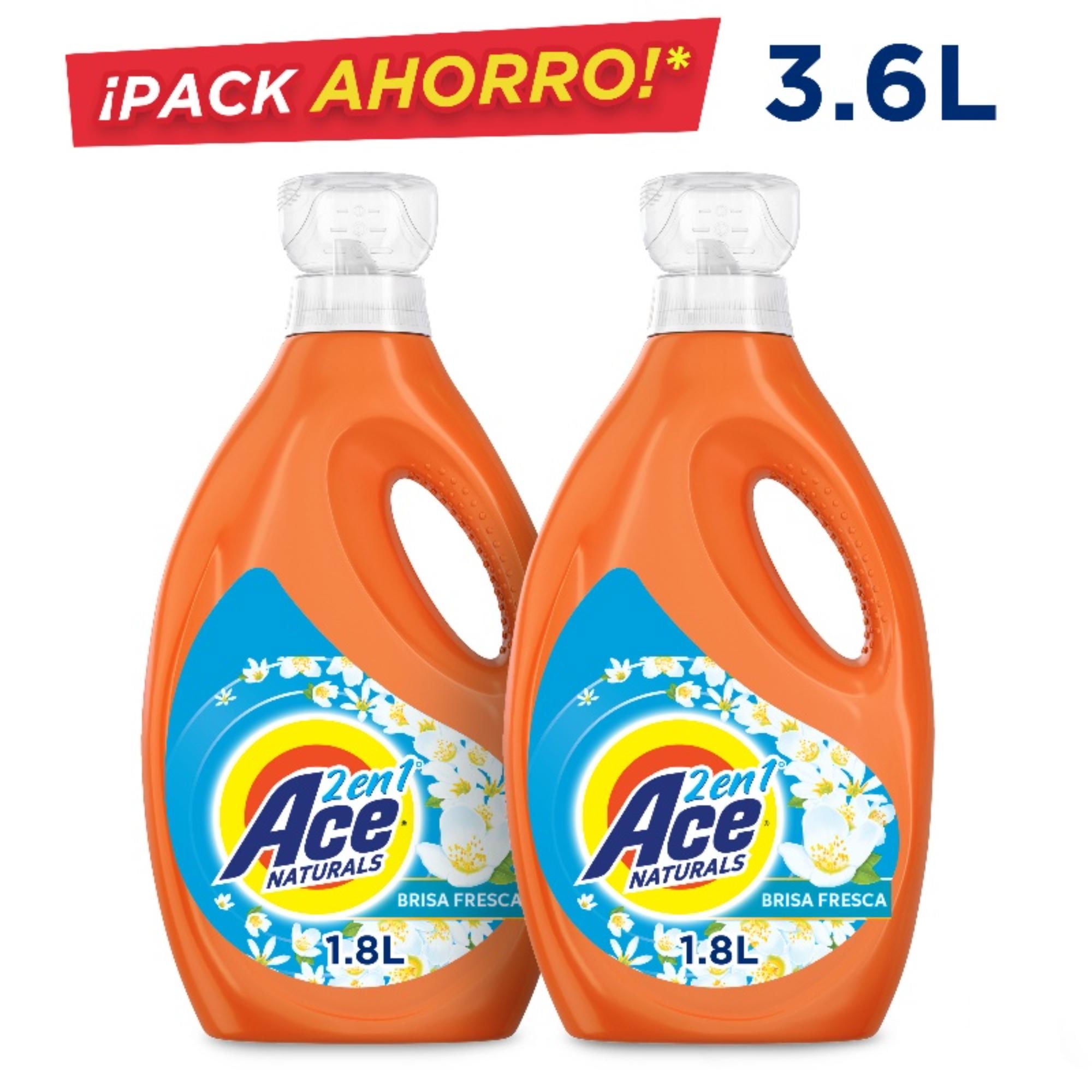 Detergente Líquido Concentrado Brisa Fresca Pack 2 Botella 3600 ml Ace