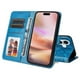 thumbnail image 2 of Funda tipo cartera FOXDOCK para iPhone 16 Plus , diseño girasol en relieve, cuero PU, cierre magnético, soporte y tarjetero, 2 of 5