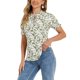 thumbnail image 4 of GRACIA Y GRANDEZA Blusa Floral Casual de Manga Corta con Volantes y Lazo para Mujer Verde S, 4 of 6