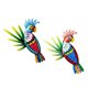 thumbnail image 4 of 2 Piezas De Esculturas De Decoración De Arte De Pared De Loro De Metal Para Exteriores Azul Y Rojo, 4 of 5