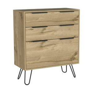 Fmfurniture - Comoda 3 Cajones Dobles Fm-008C - Cafe Claro