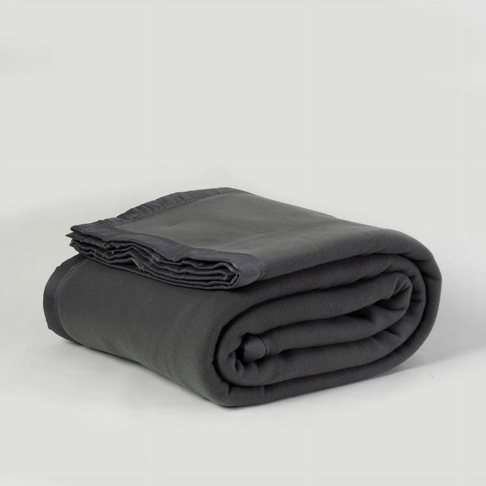 Frazada Polar Borde Satin Linea Hotel 1 P Gris