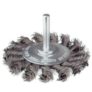 Grata Circular Acero Templado Trenzado 3"" (75Mm) - Calibre 0,5Mm - Vástago 1/4'' - Hela