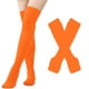 thumbnail image 1 of suxuMhao Juego de Calcetín y Guantes, Calcetines por Encima de la Rodilla Calcetines hasta el Muslo, Guantes sin Dedos de Estilo de Color Sólido Guantes Elásticos, Ligeros para Primavera Verano, 1 of 1