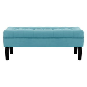 Bodevir - Banqueta Wood 2C Felpa 00 Turquesa